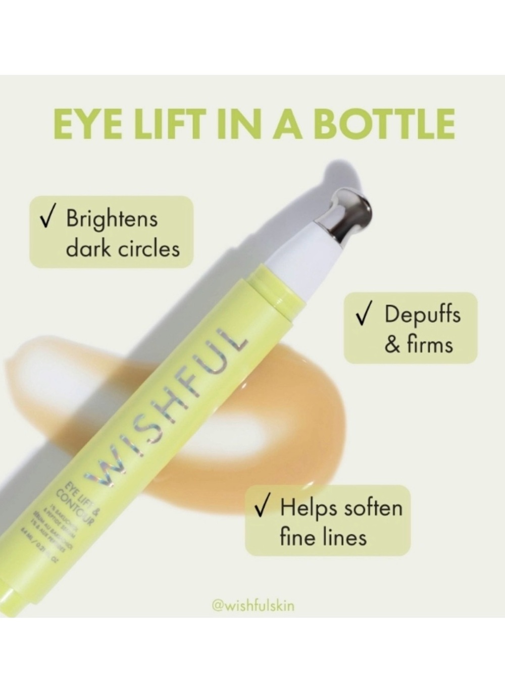 Huda Beauty Wishful Lift & Contour 1% Bakuchiol & Peptide Eye Serum | Brand New